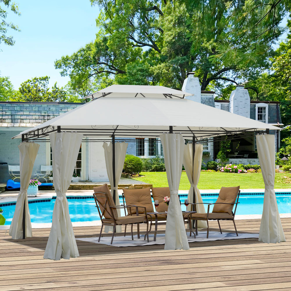 Cozy Outdoor Gazebo with Mosquito Net and Ventilated Roof