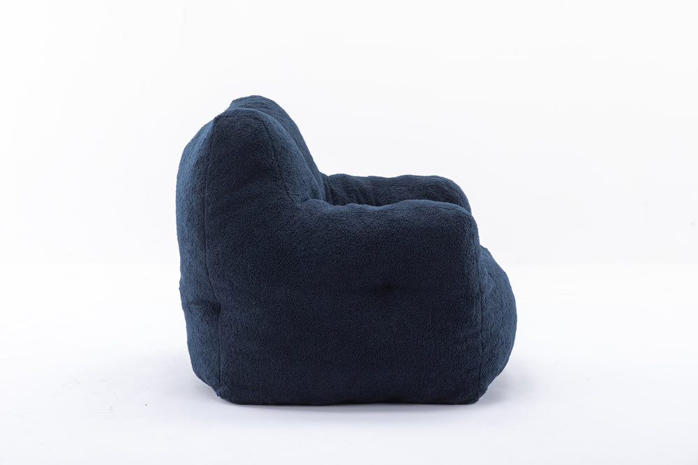 Cozy Teddy Bean Bag Chair in Dark Blue