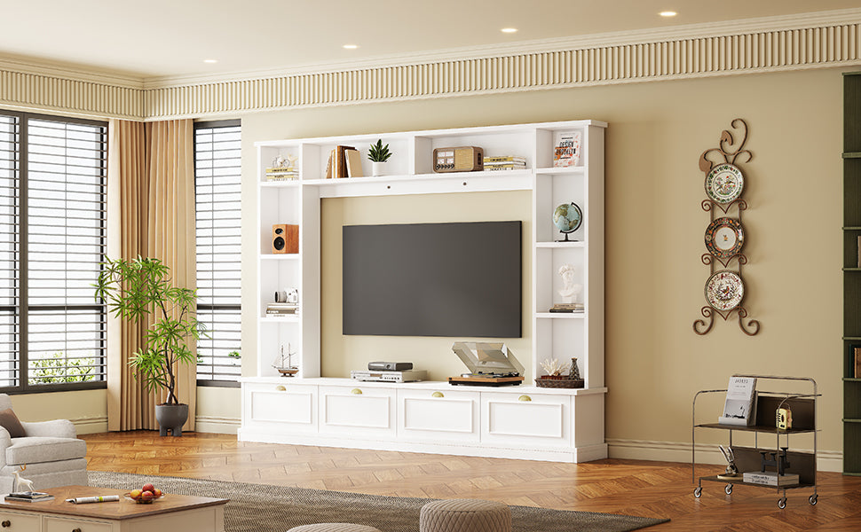 Sleek Modern Entertainment Center with Bookshelves