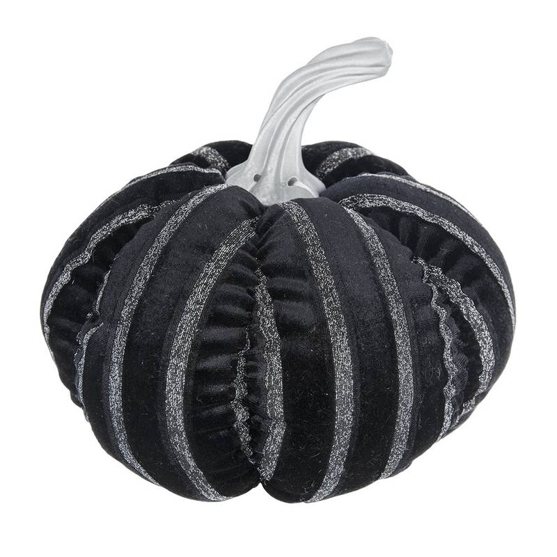 Chic Black Stripe Pumpkin Decor for Halloween Fun