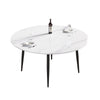 Chic Modern Round Black Metal Dining Table for Six