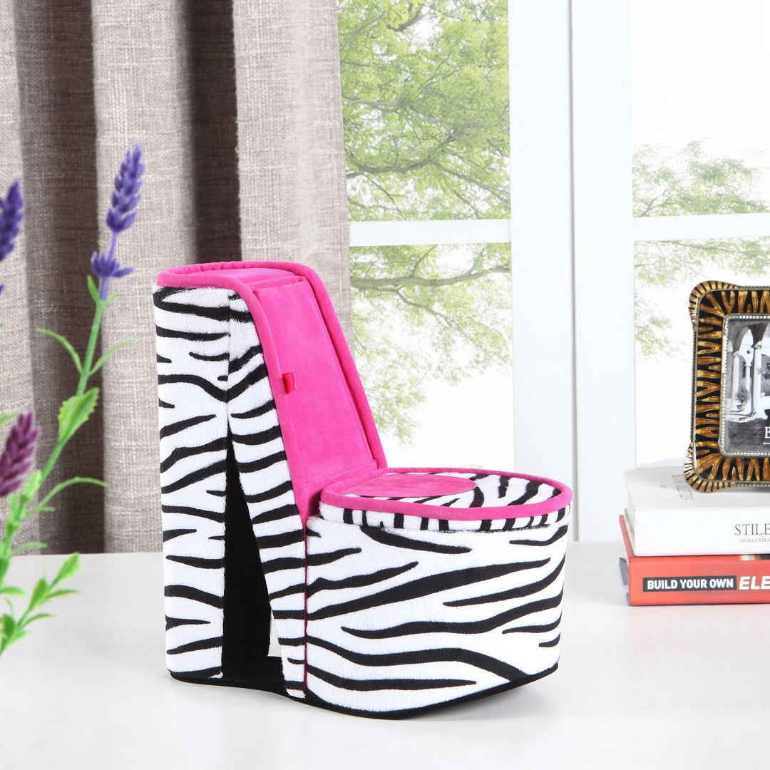 Chic Zebra Print Jewelry Box with Secret Compartment