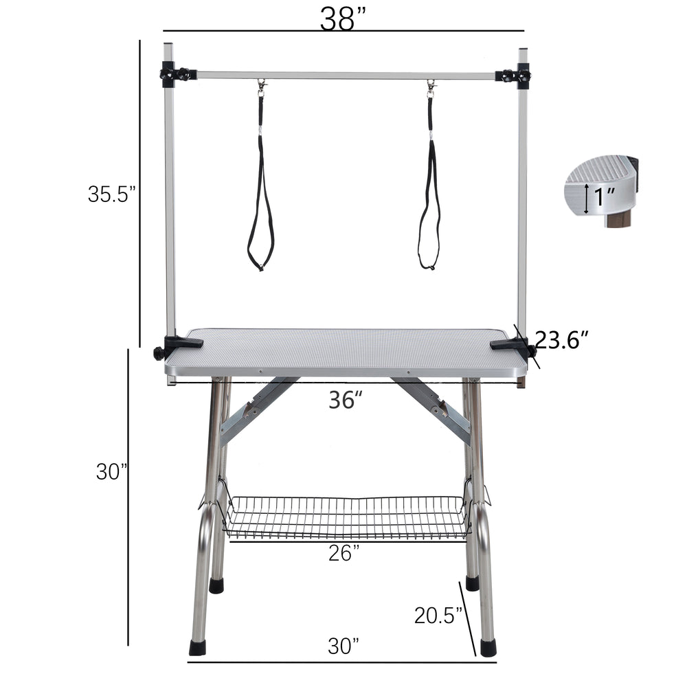 Pet Grooming Table with Adjustable Arm & Clamps