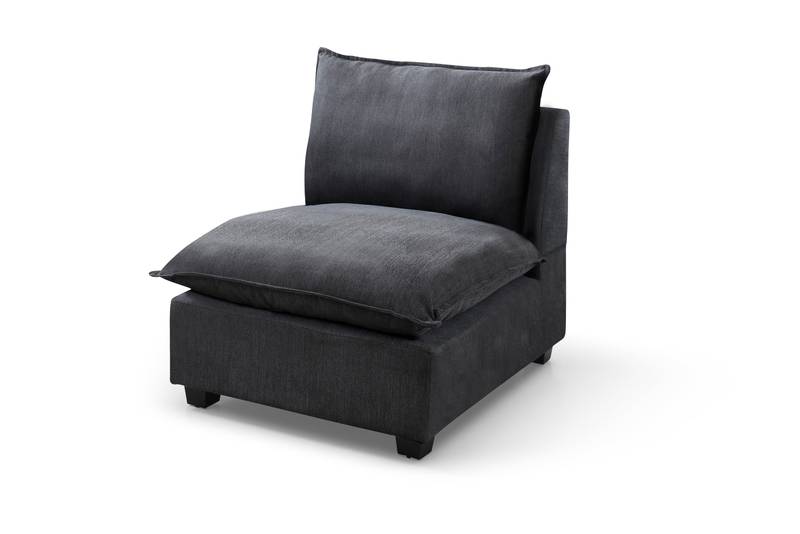 Cozy Corner Sofa Set with Ottoman - Modern L-Shaped Design in Stylish Grey