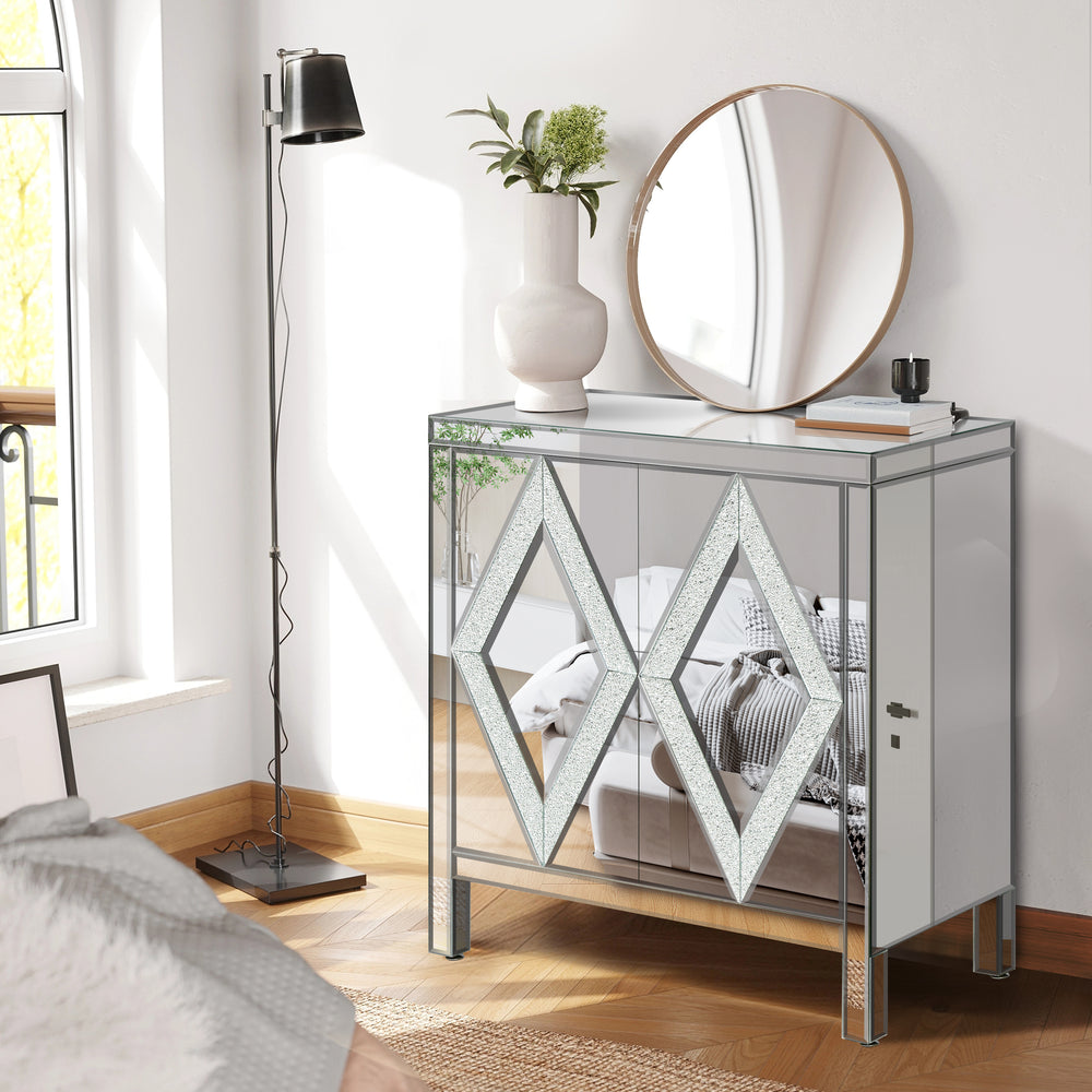 Diamond Trim Mirror Cabinet: Stylish Storage for Every Room