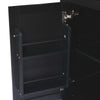 Versatile Black Kitchen Cart with Drop-Leaf Top and Storage Wheels