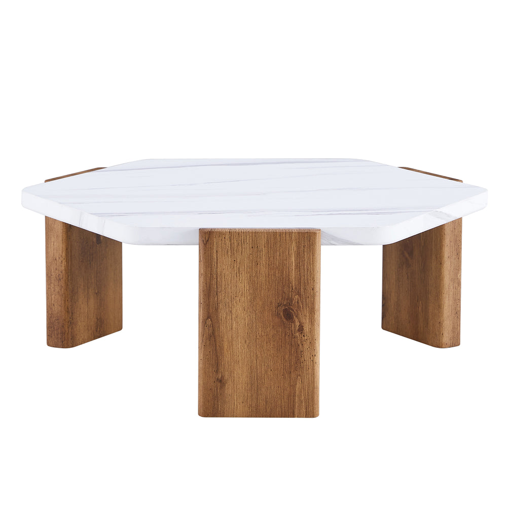 Chic White Top Coffee Table