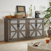 Rustic Charm Rattan Sideboard with Barn Doors