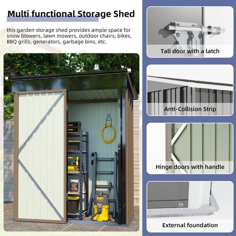 Cozy Corner Metal Shed for Your Garden