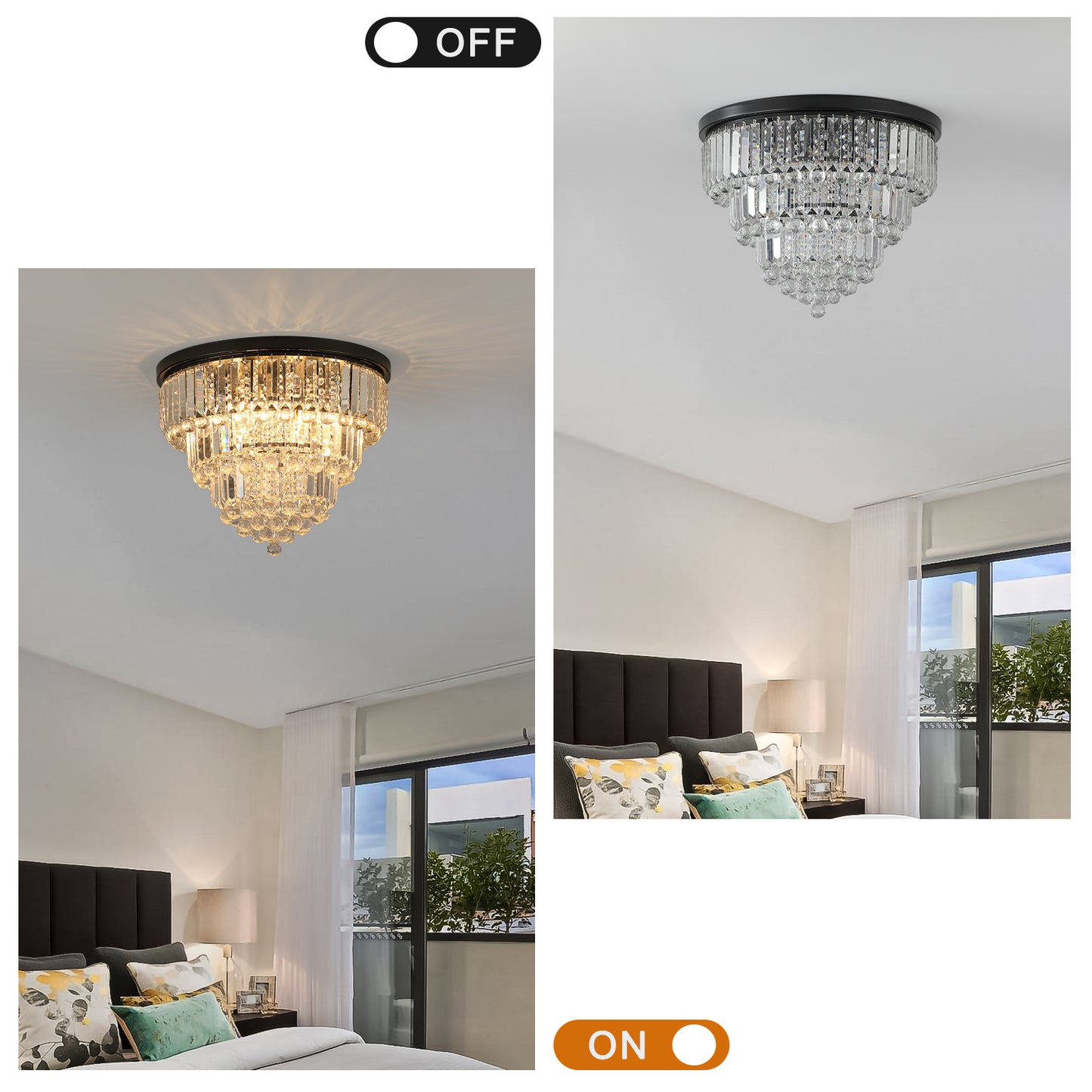 Elegant Crystal Black Chandelier