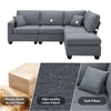 Stylish Modular Sectional Sofa with Convertible Ottoman