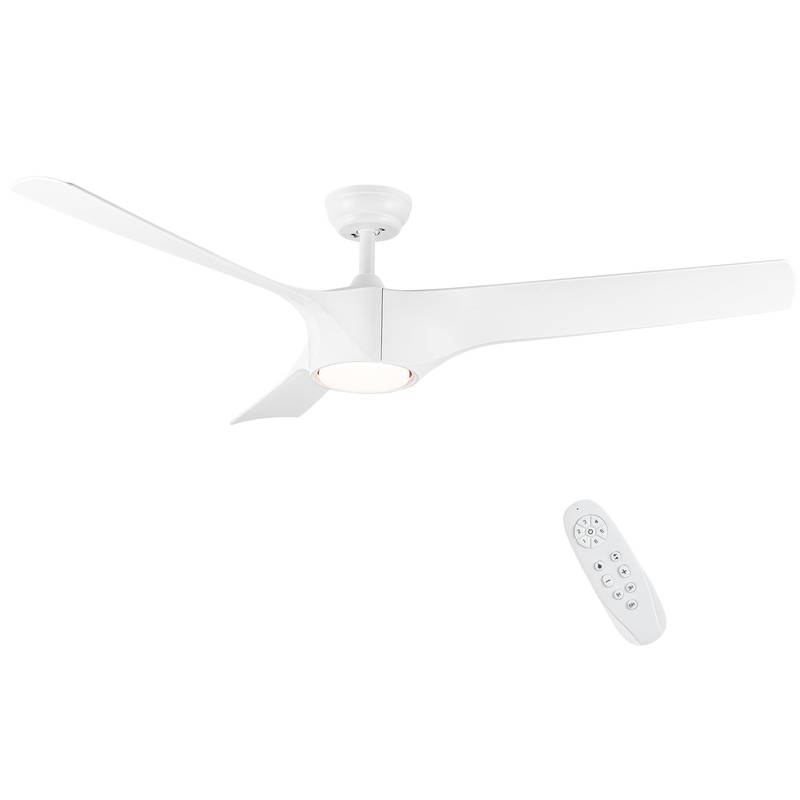 Sleek LED Ceiling Fan with White Blades