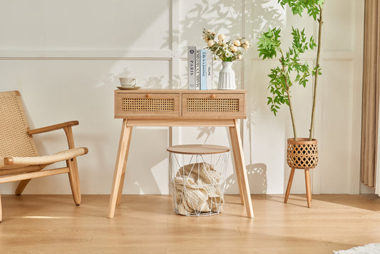 Charming Rattan Side Table