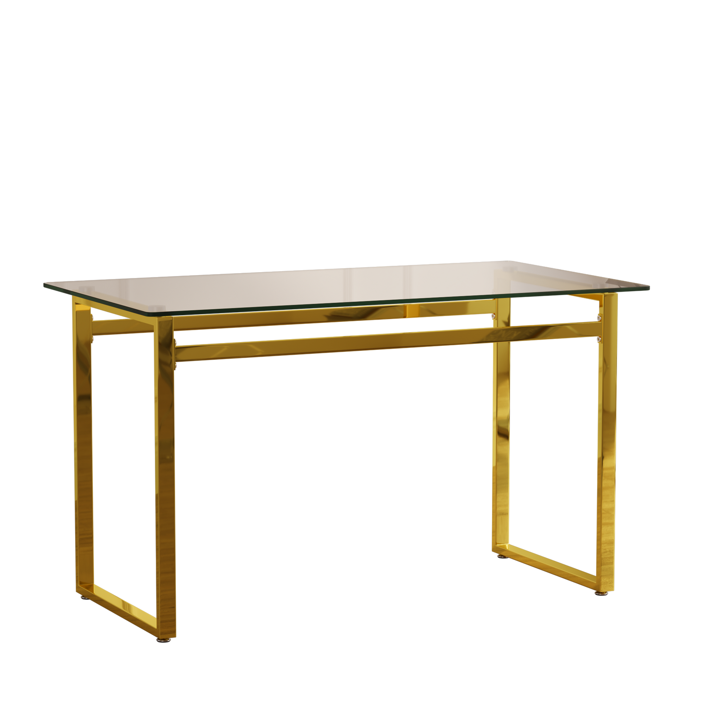 Sleek Glass Dining Table with Chic Gold Legs