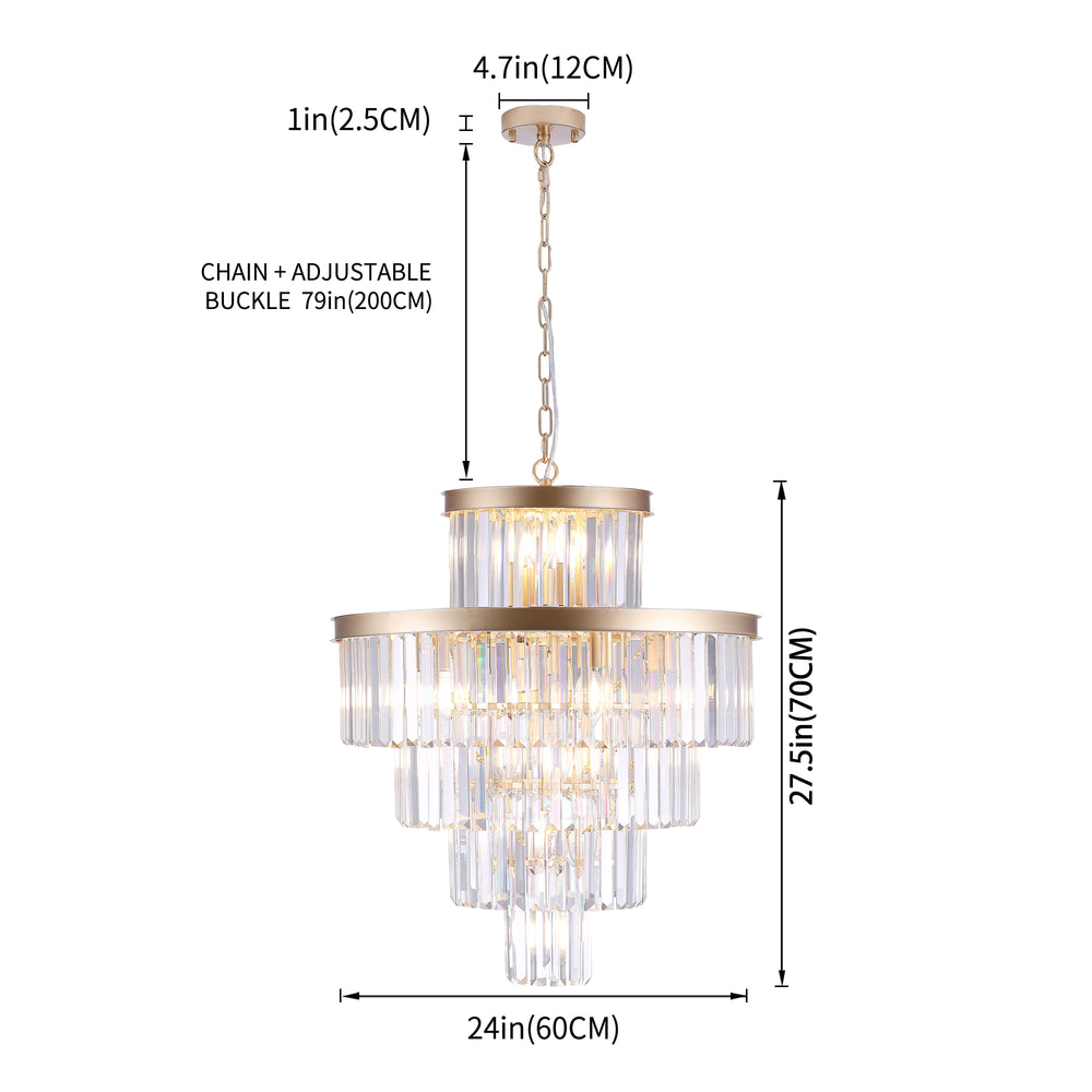 Radiant Gold Crystal Chandelier