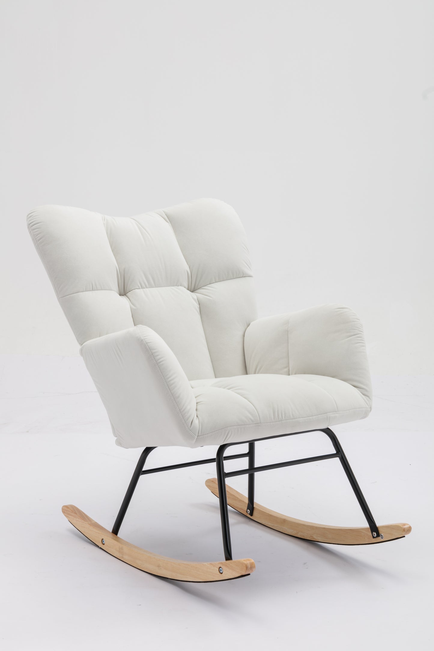 Velvet Mid-Century Rocking Chair - Cozy & Chic for Your Space