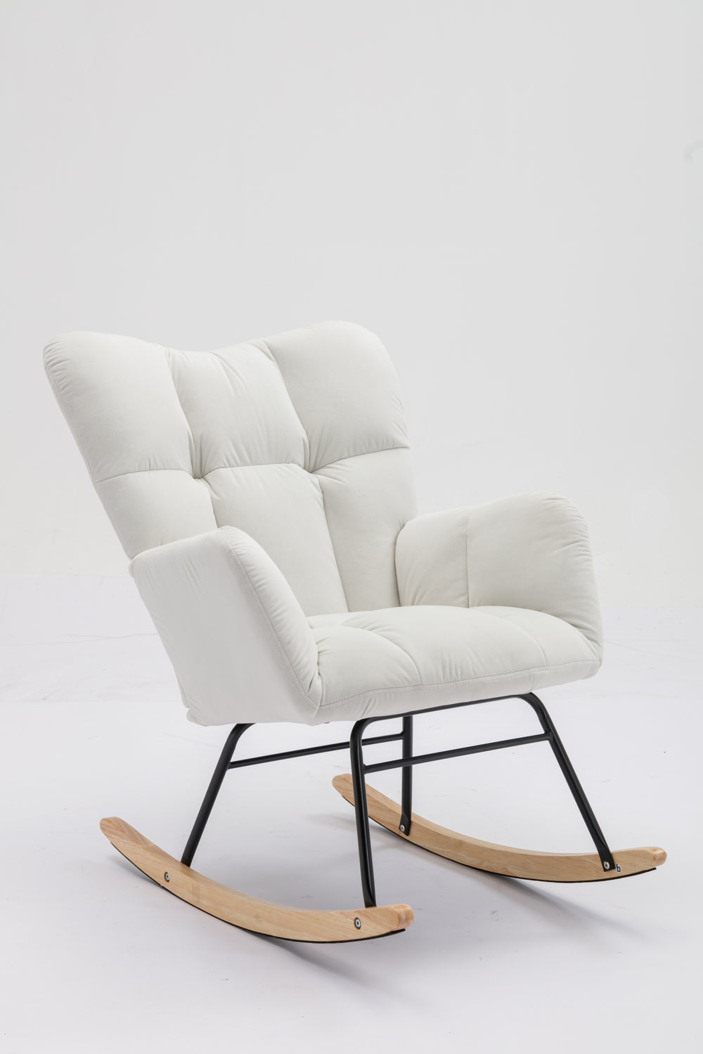 Velvet Mid-Century Rocking Chair - Cozy & Chic for Your Space