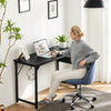 Chic Black Wooden Office Desk with Storage