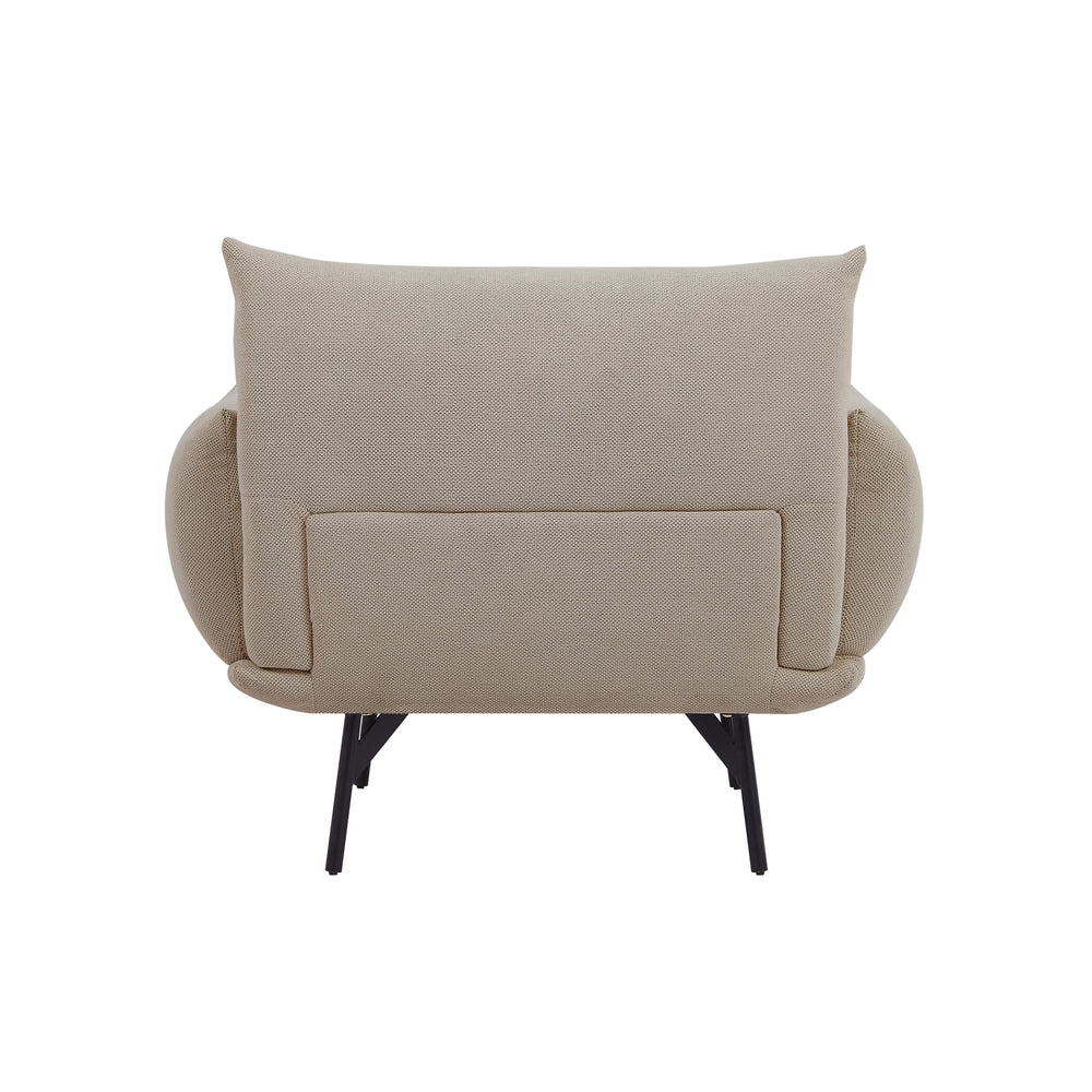 Chic Beige Flannel Accent Chair