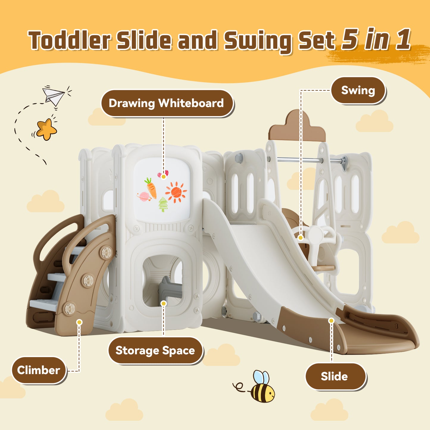 Adventure Zone Toddler Slide & Swing Set