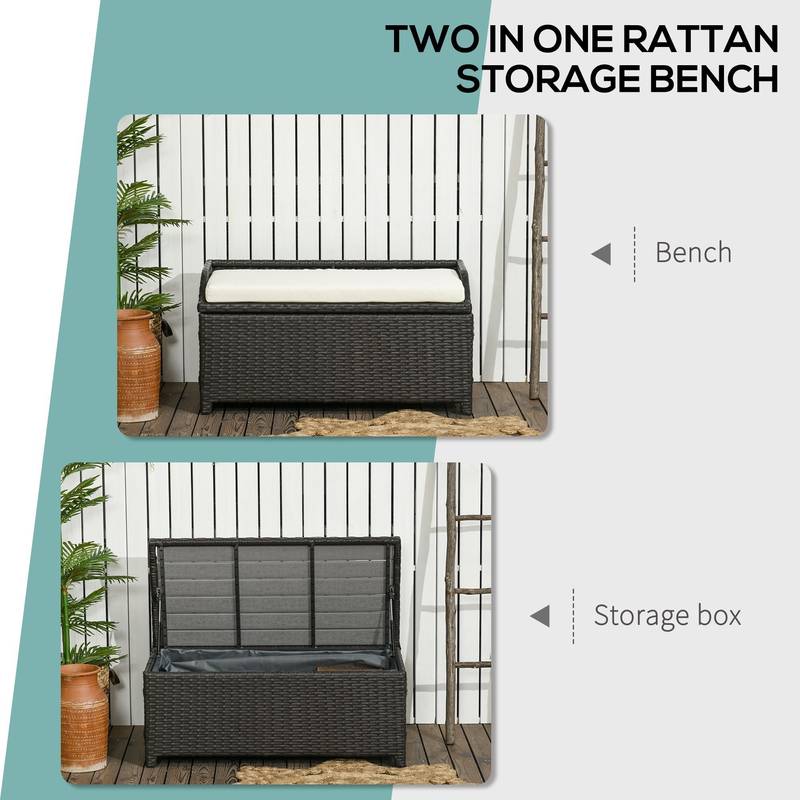 Cozy Wicker Storage Bench with Waterproof Bag