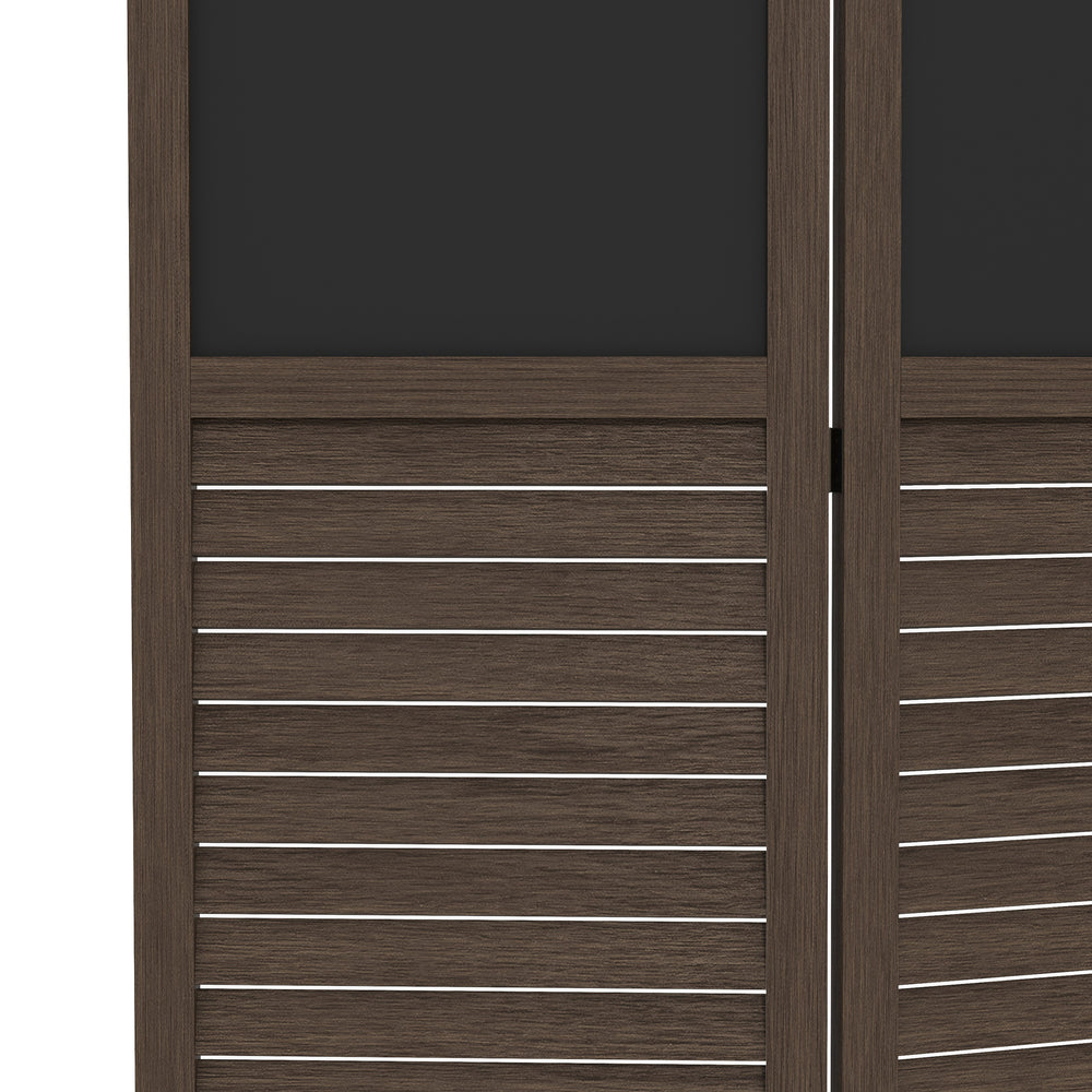 “Chic Walnut Room Divider with Blackboard”