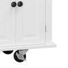 Versatile White Kitchen Island Cart with Storage & Locking Wheels