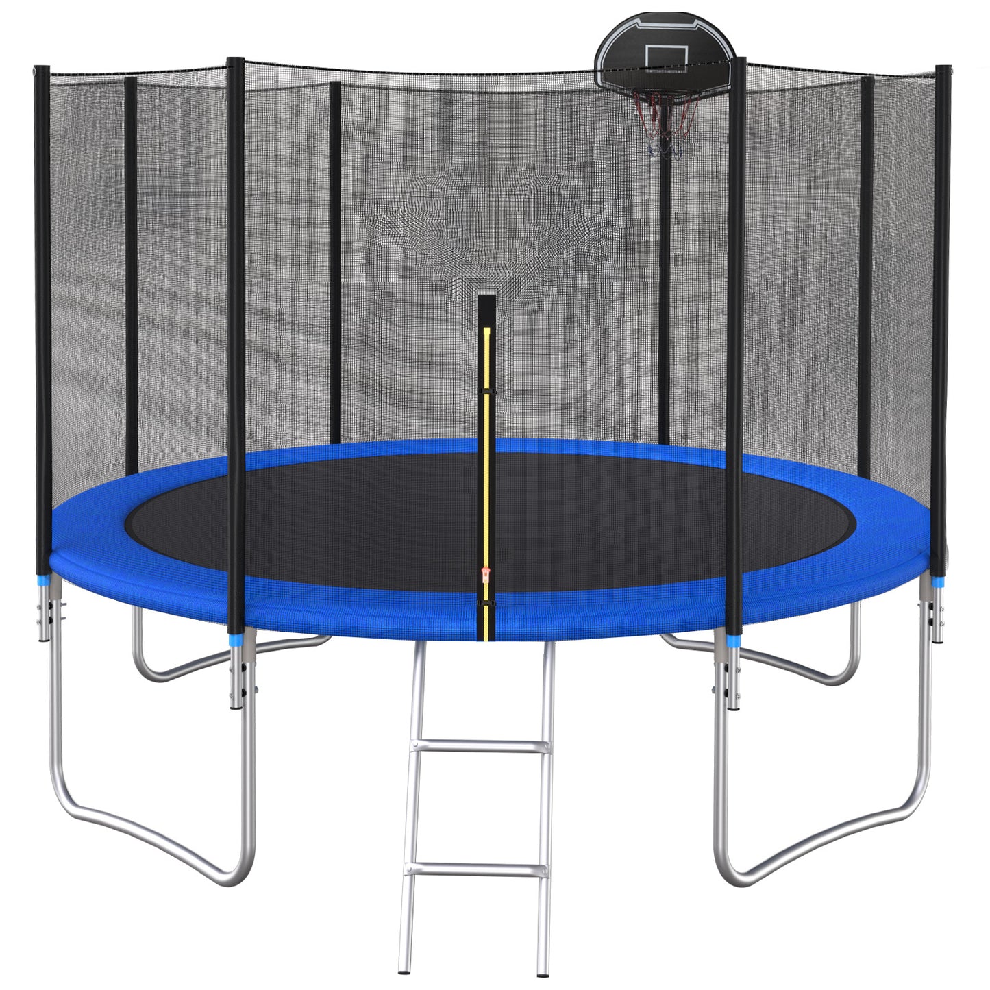 Jump & Score Trampoline Safety Net with Basketball Hoop!