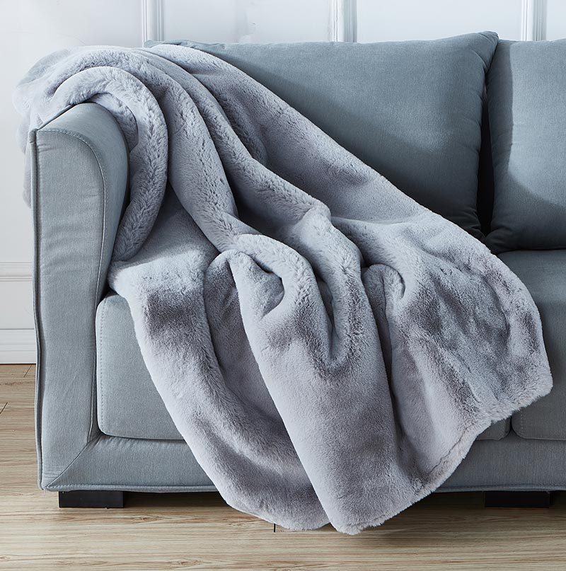 Chinchilla Bliss Faux Fur Throw Blanket