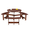 Gather & Enjoy: Spacious Round Picnic Table with Benches