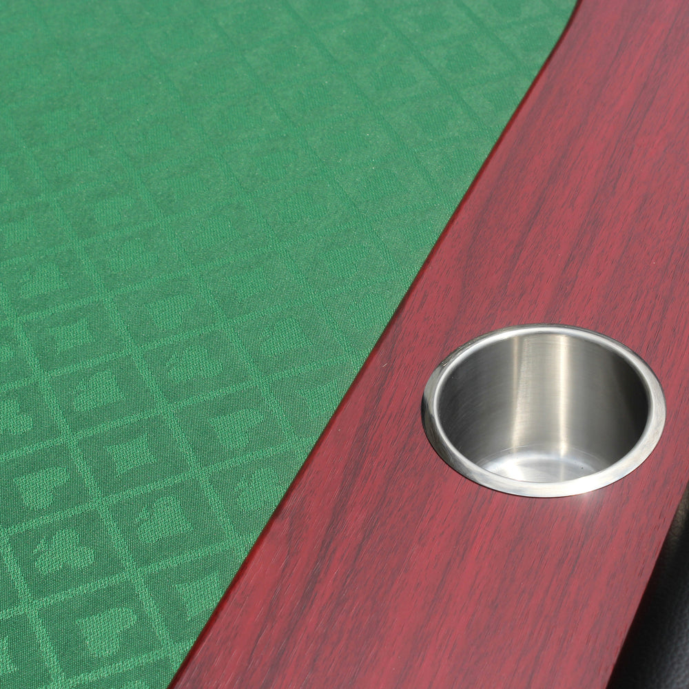 Luna Oval Poker Table - Green with Red Racetrack