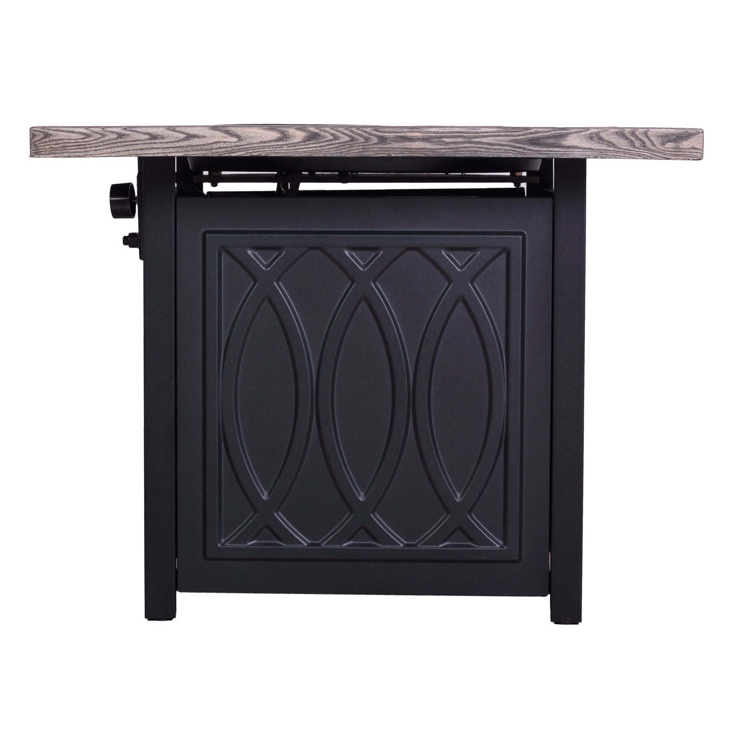 Chic Woodgrain Propane Fire Pit Table