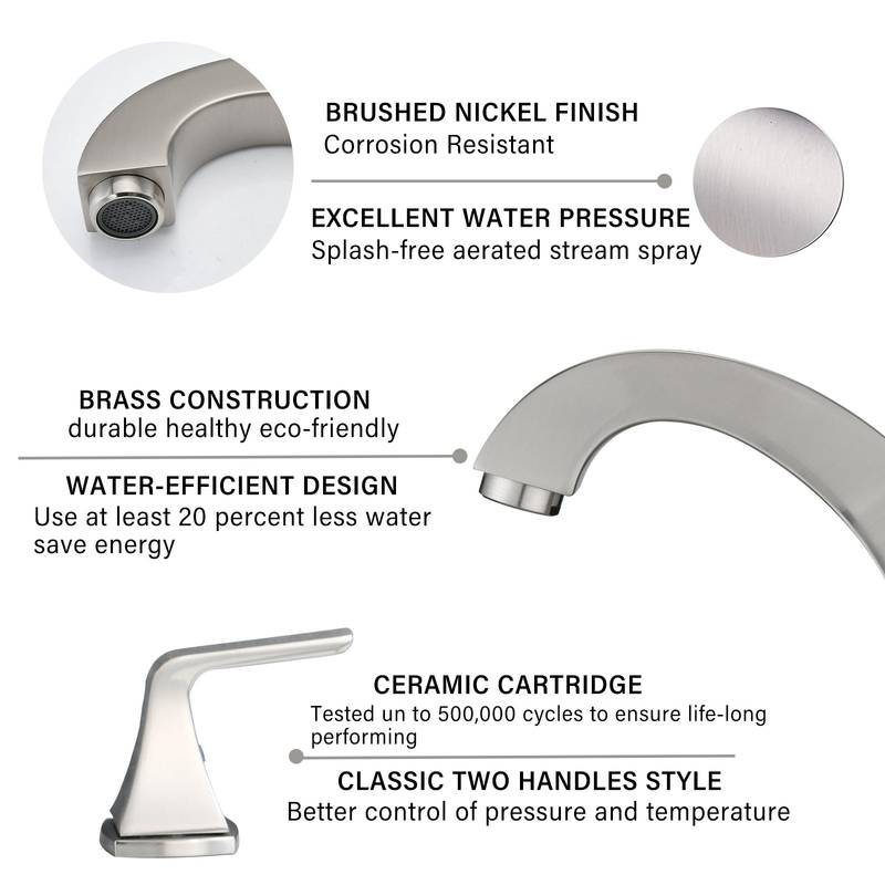 Sleek Brushed Nickel Bathroom Faucet with Pop-Up Drain