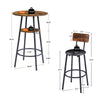 Rustic Charm Bar Stool Duo with Shelf and Backrest