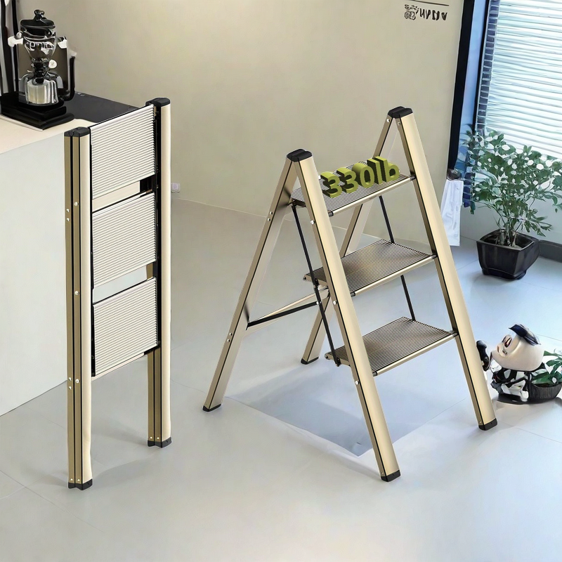 Easy Fold Aluminum Ladder - Versatile & Stable for Home and Office