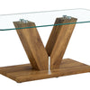 Sleek Glass & Wood Coffee Table