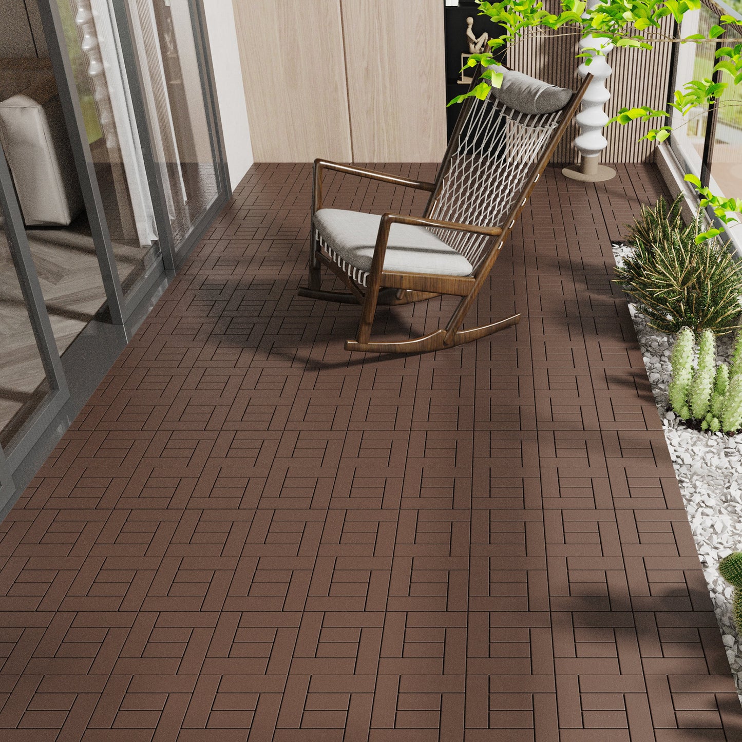 Easy Fit Patio Deck Tiles - Stylish Interlocking Flooring for Outdoor Spaces