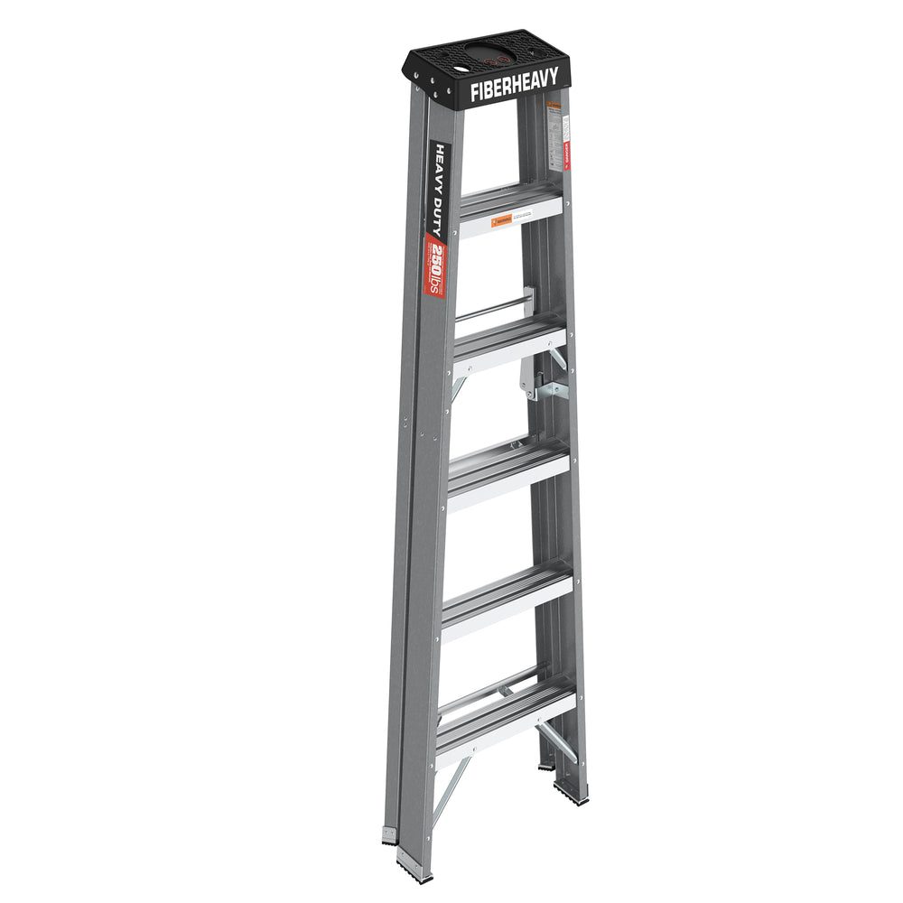 Sturdy Grey Fibreglass Step Ladder