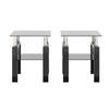 Chic Black Glass Square Tables - Perfect for Your Living Room!