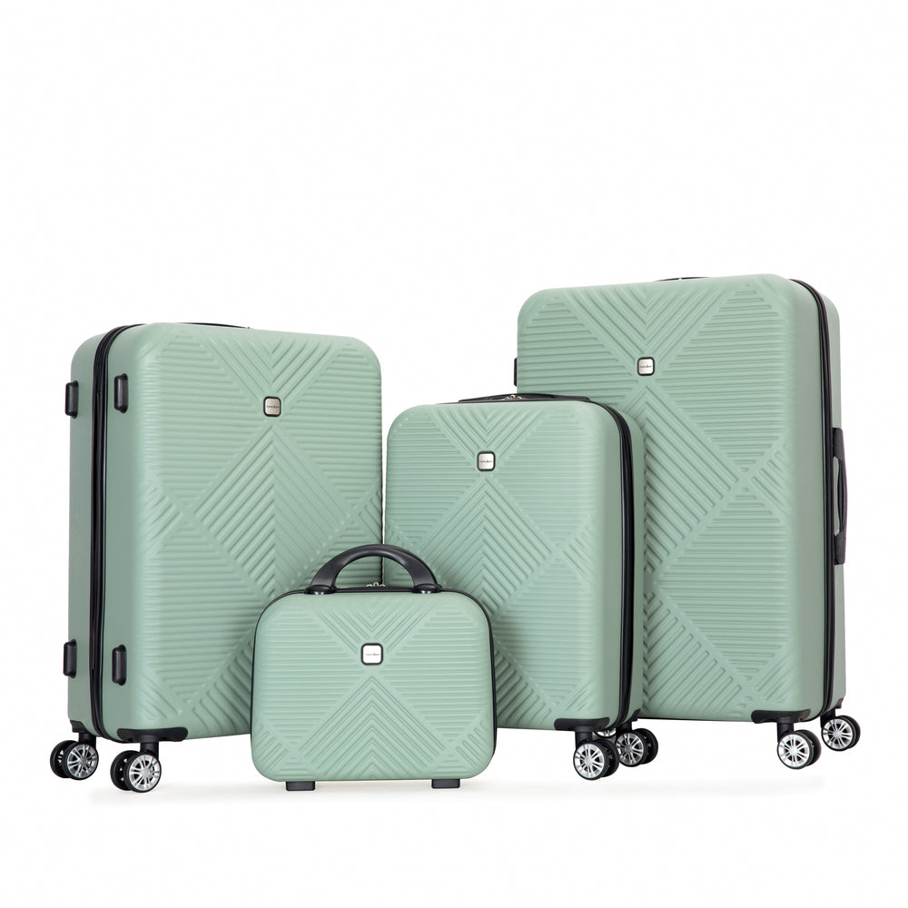 Olive Green Travel Set: Stylish Suitcase & Makeup Box Combo