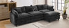 Chic L-Shape Chenille Sofa with Ottoman & Pillows