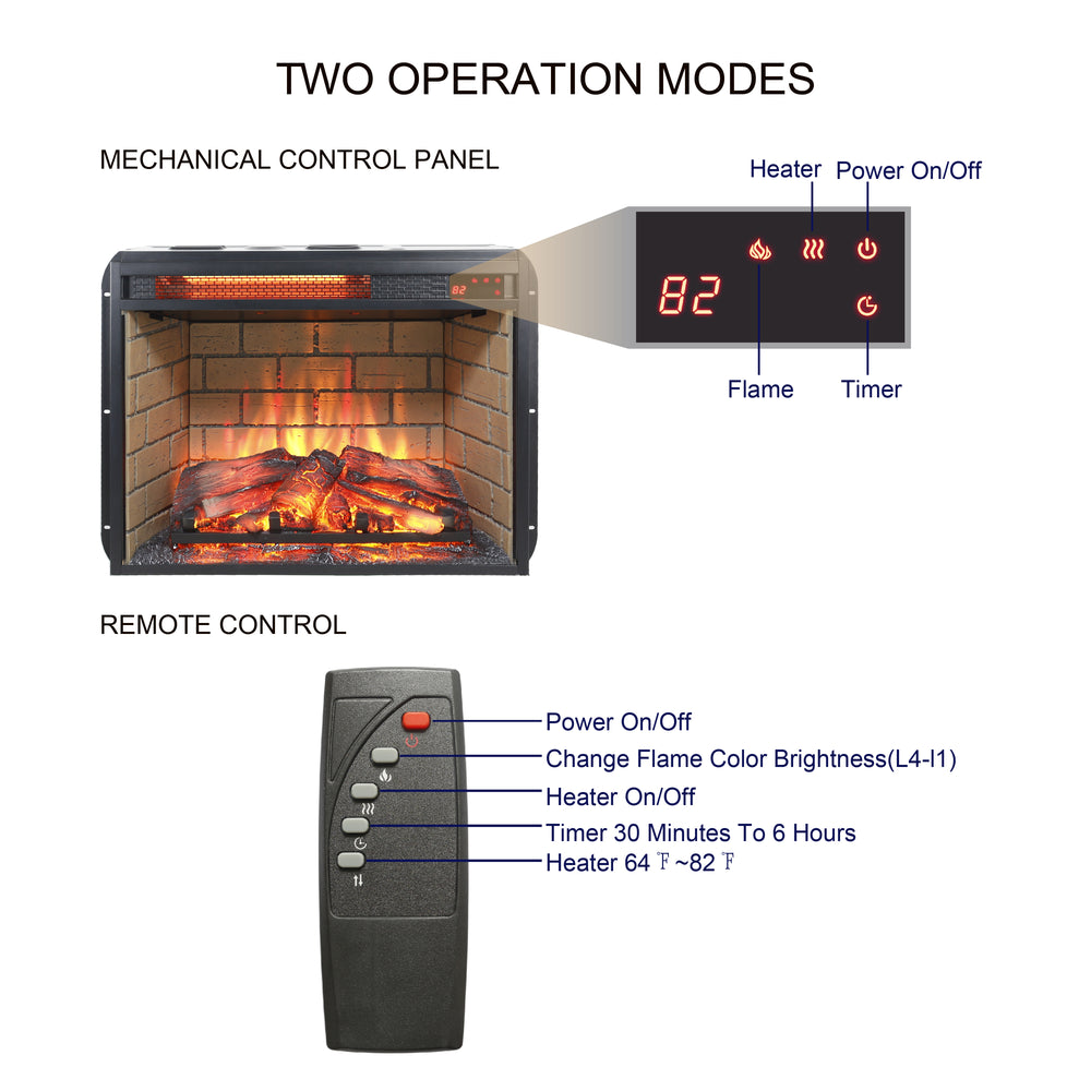 Cozy Flame Infrared Quartz Fireplace Insert