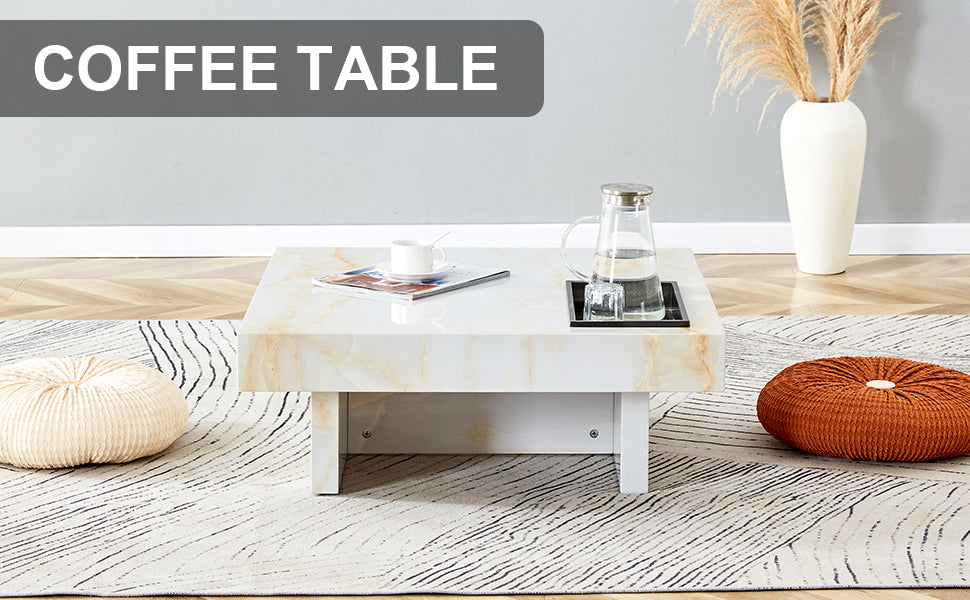 Elegant Marble-Inspired Coffee Table