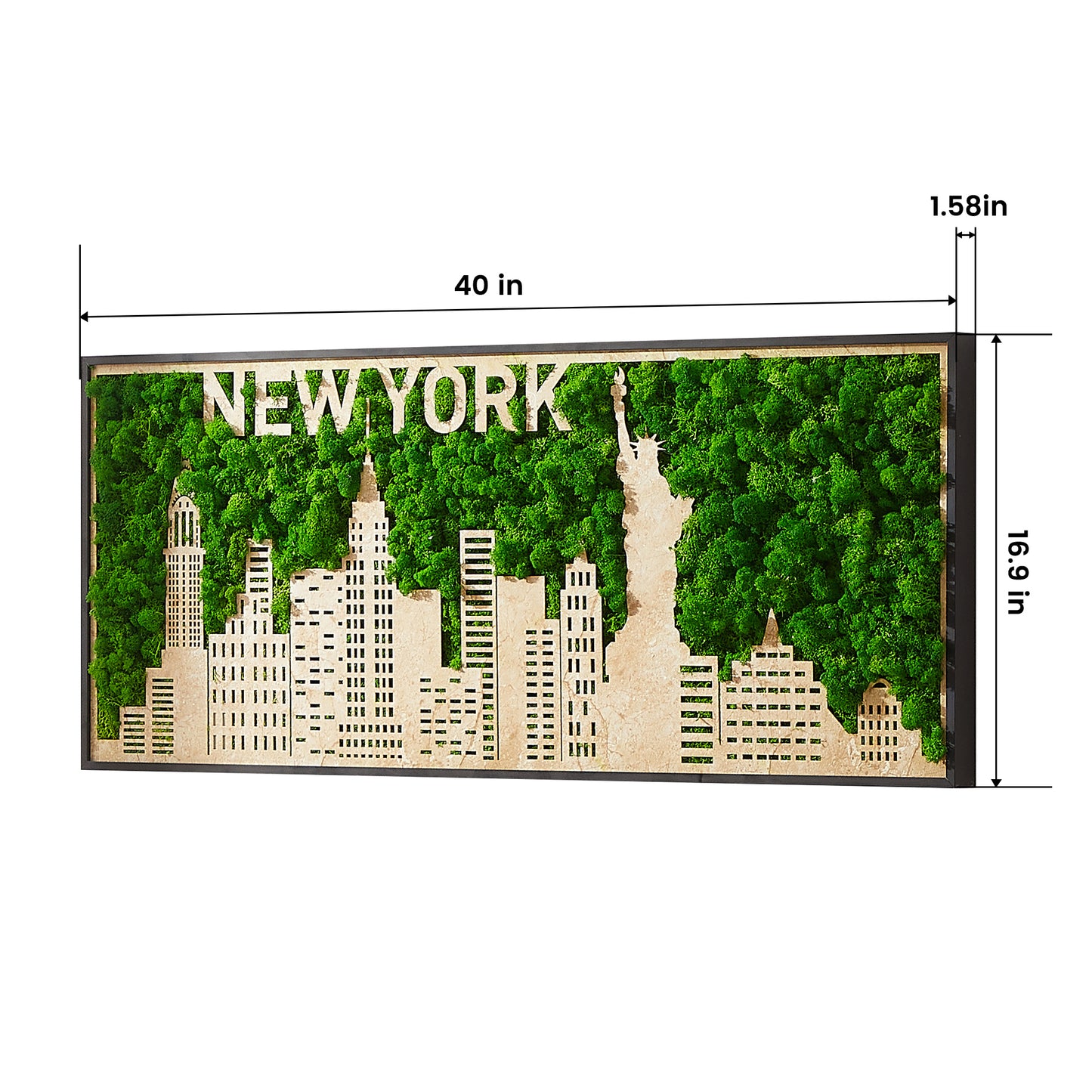 New York Skyline Moss Art