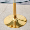 Chic Glass & Gold Round Dining Table