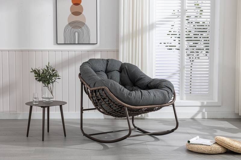 Cozy Rocking Rattan Chair