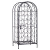 Chic Wine Haven - Stylish Lockable Black Wine Rack