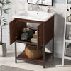 Chic Walnut Bathroom Vanity with Soft-Close Doors