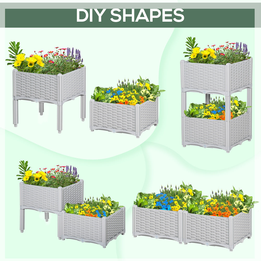 Elevated Self-Watering Garden Planter Set