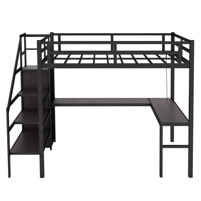MaxLoft Bed with Desk & USB - Sleek Space Saver for All Ages